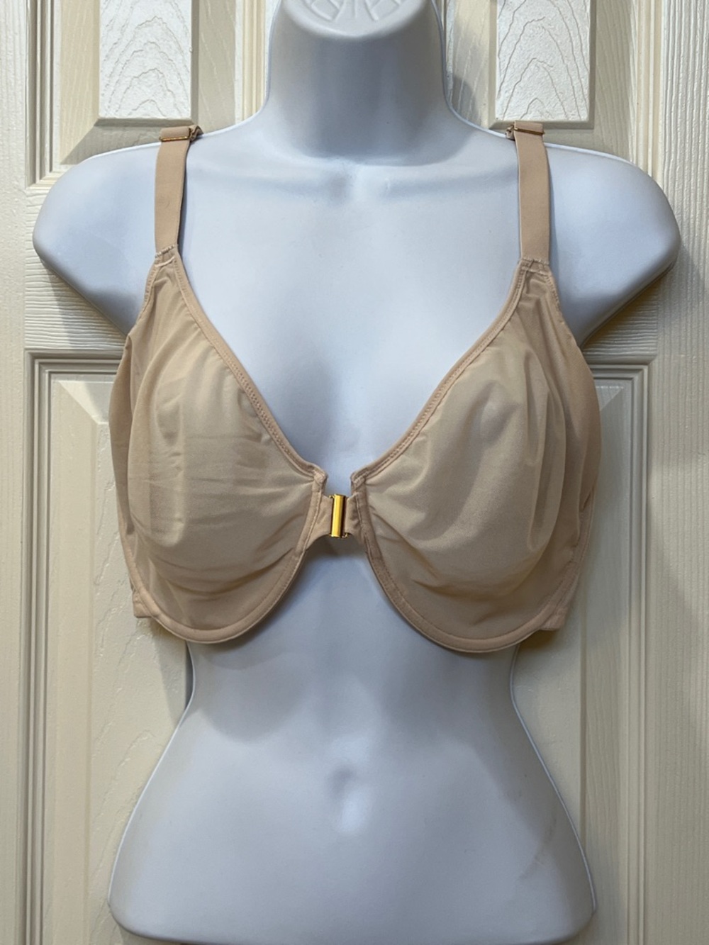 Front-Closure Nude Underwire Bra with Light Support